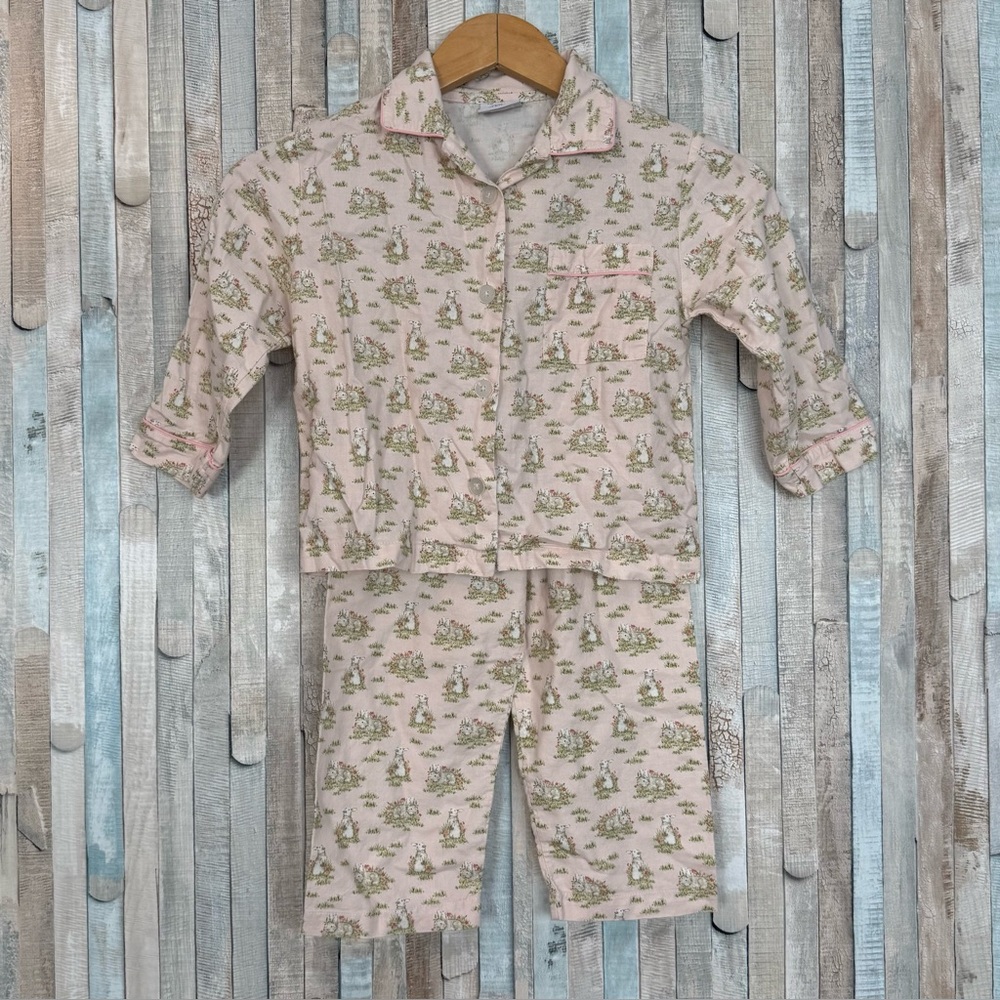 Trotters London 4 5 Pastel Pink Beatrice Bunny Cotton Pajama Sleep‎ Set Easter